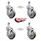 Service Caster 5 Inch Gray Polyurethane Swivel 12mm Threaded Stem Caster Set with Brake SCC SCC-TS20S514-PPUB-TLB-M1215-4 - alternate 3